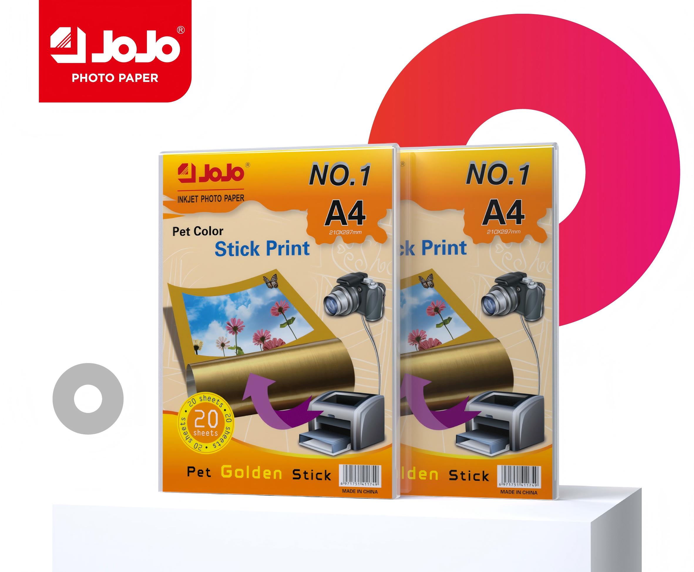 JOJO yakin con adhesivo papel fotográfico A4 50 páginas a color textura metálica de alto grado medalla aplicable decoración publicitaria
