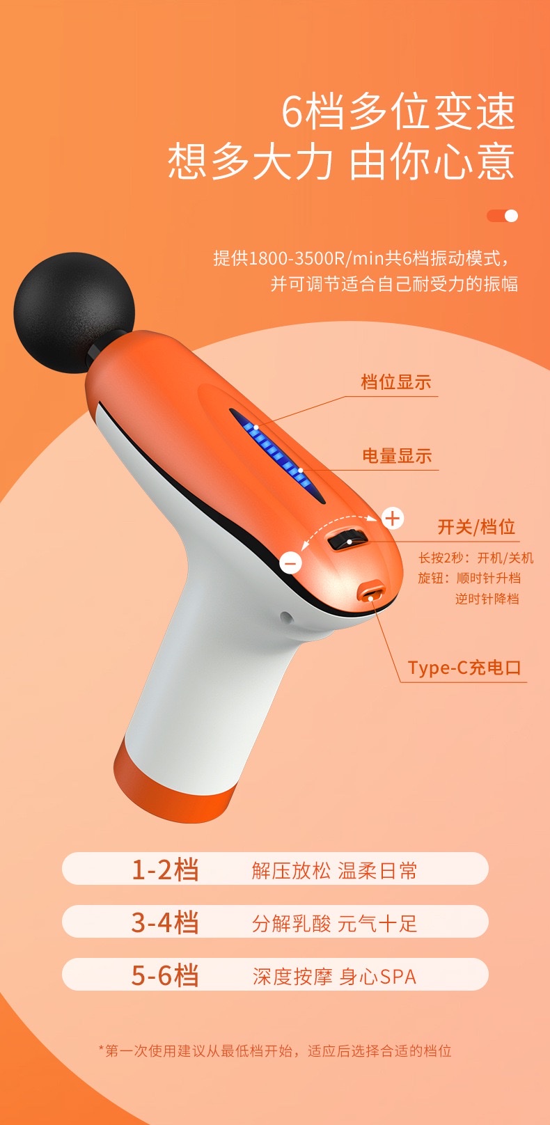 Cross-border fascia gun factory muscle relaxation neck membrane gun Home electric massager fitness fascia gun detail image 2