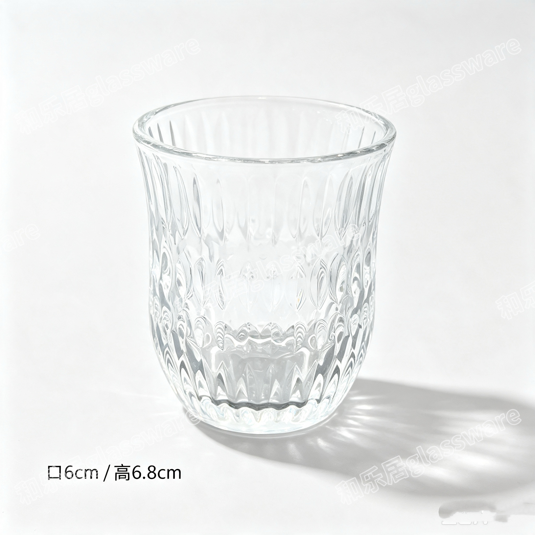 Embossed glass cup, transparent European-style carved water cup, household tea drinking, cold drink and juice cup, high appearance level