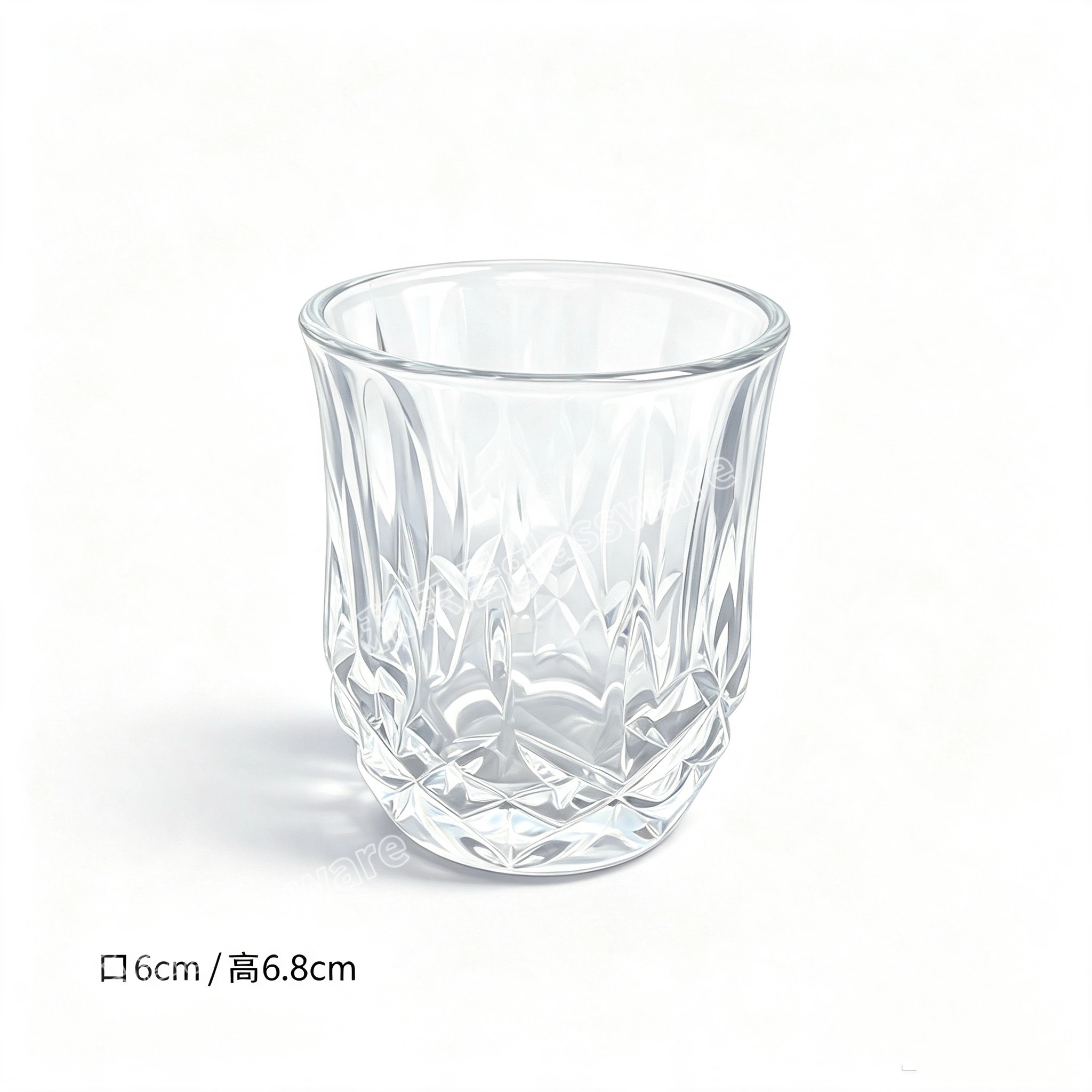 Embossed glass cup, transparent European-style carved water cup, household tea drinking, cold drink and juice cup, high appearance level detail image 3