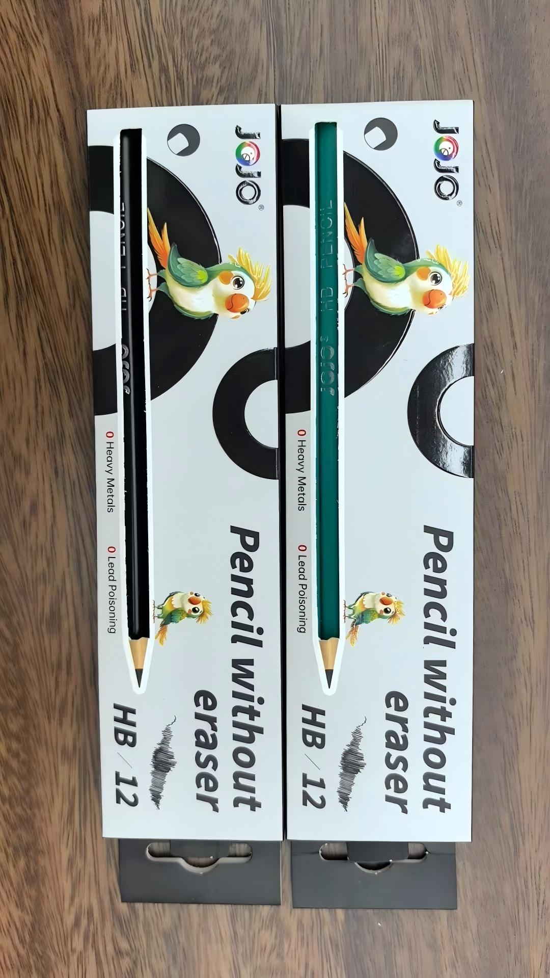 Each box of 12 JOJO HB pencils is lead-free and free of heavy metals. They are healthy and suitable for drawing, writing, sketching, student use and office use