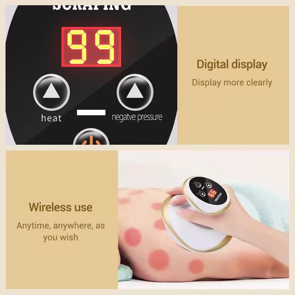 Cross-border electric gua sha device, cupping instrument, meridian unblocking brush, hot compress gua sha, meridian massage and tendon therapy device, suction sha device Specification image
