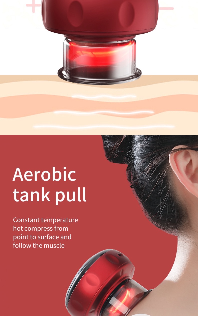 Vacuum cupping and gua sha instrument, intelligent electric breathing heating cupping device, meridian brush massage instrument, and sha suction instrument detail image 2