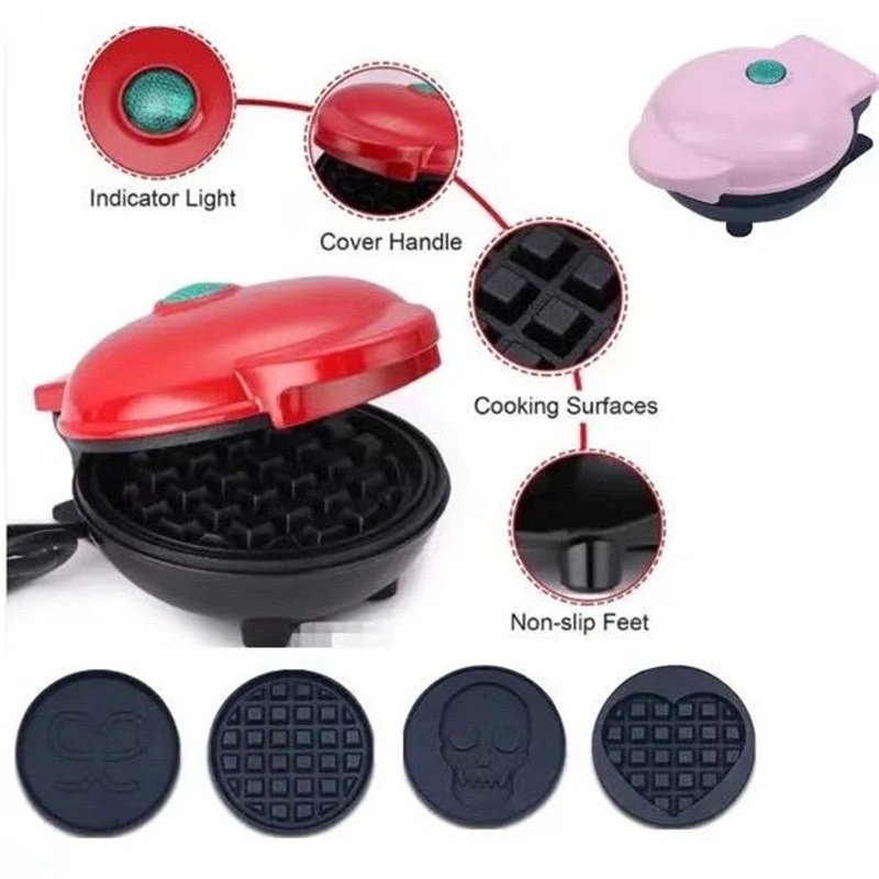 Cross-border portable household waffle maker, mini breakfast machine, baking cake, heart-shaped round thin pancake, electric griddle detail image 3