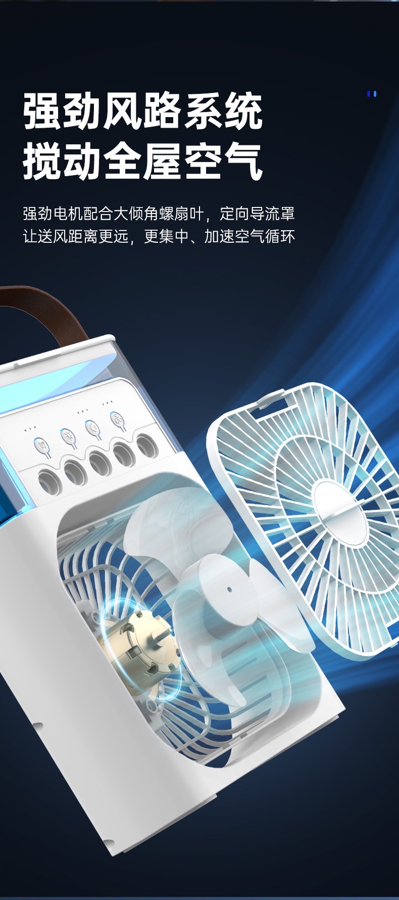Cross-border bestsellers: Small usb charging wireless fan for office use, student dormitory desktop electric fan detail image 5