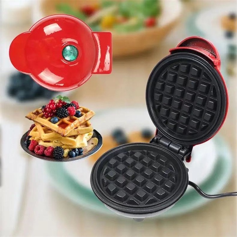 Cross-border portable household waffle maker, mini breakfast machine, baking cake, heart-shaped round thin pancake, electric griddle