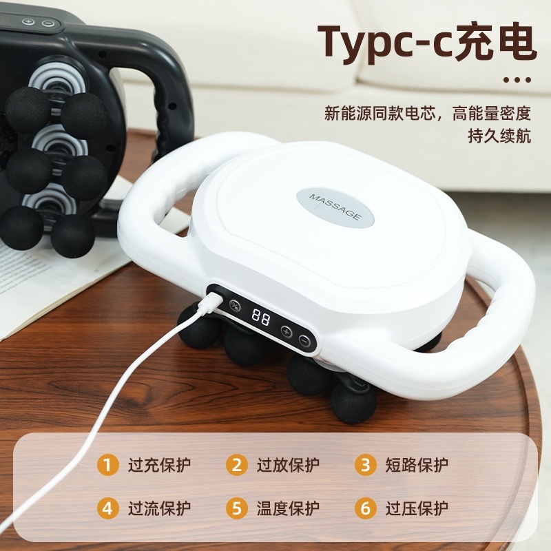 New 6-head fascia gun, a muscle relaxation and massage wonder, vibrating neck fascia gun, soft head fascia gun, specially designed for sports students Specification image