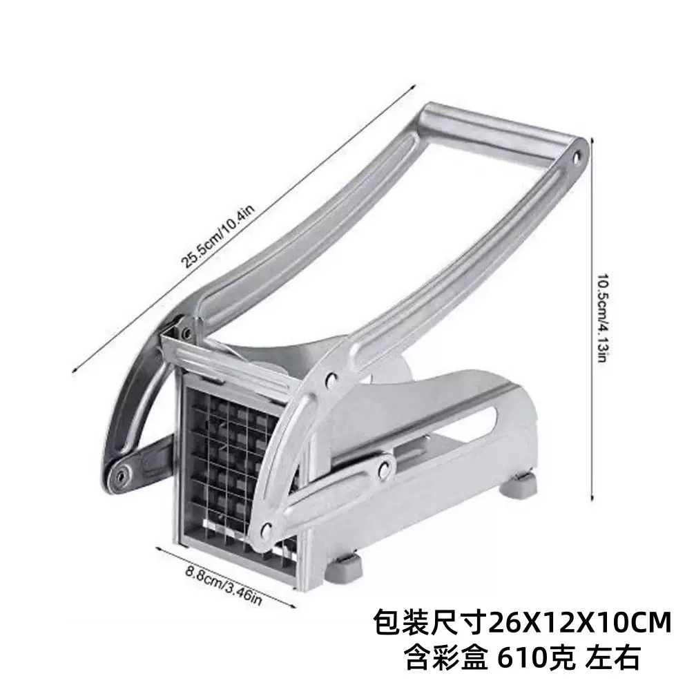 Cross-border potato slicer, multi-functional stainless steel cucumber slicer, household kitchen vegetable slicer, French fries machine Specification image