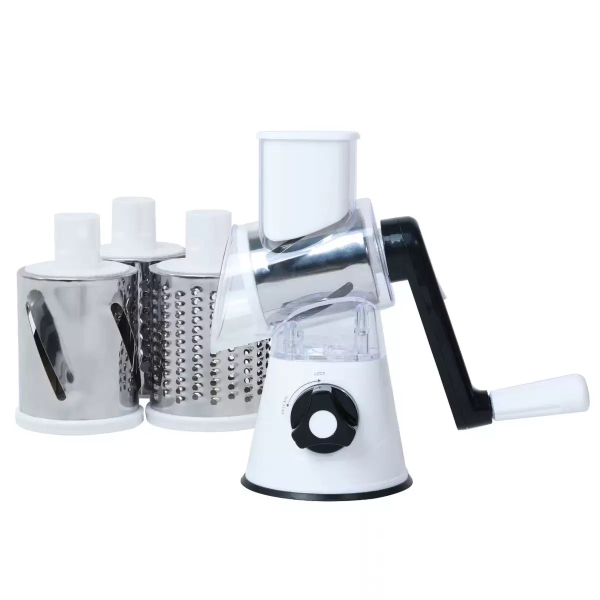 Multi-functional vegetable cutter, hand-cranked drum vegetable cutter, slicer, kitchen wonder, potato shreds cutter, grater Application Scenario