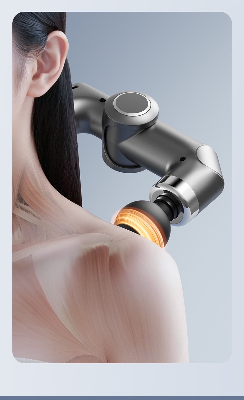 Cross-border new product: Electric fascia gun, foldable and extendable massage hammer, professional-grade deep relaxation muscle massager detail image 2