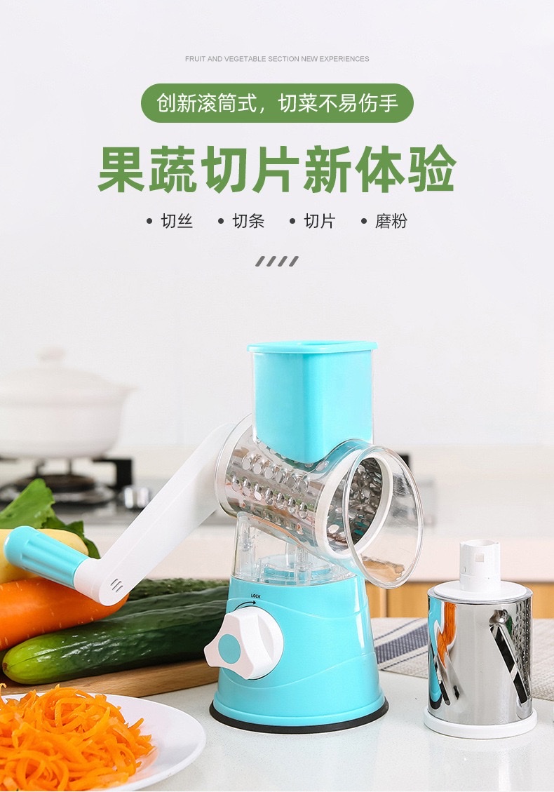 Multi-functional vegetable cutter, hand-cranked drum vegetable cutter, slicer, kitchen wonder, potato shreds cutter, grater detail image 4