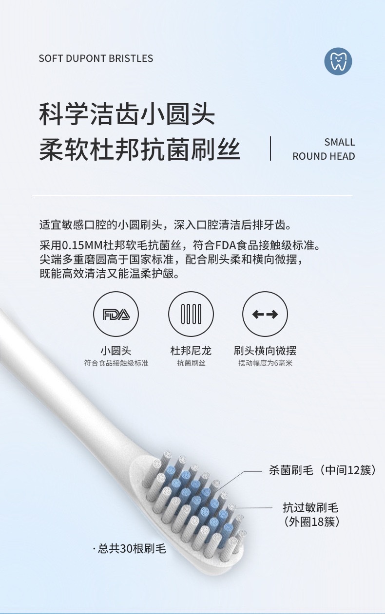 Cross-border electric toothbrush charging model, suitable for adults and children, soft bristle brush, home and outdoor portable toothbrush set detail image 5