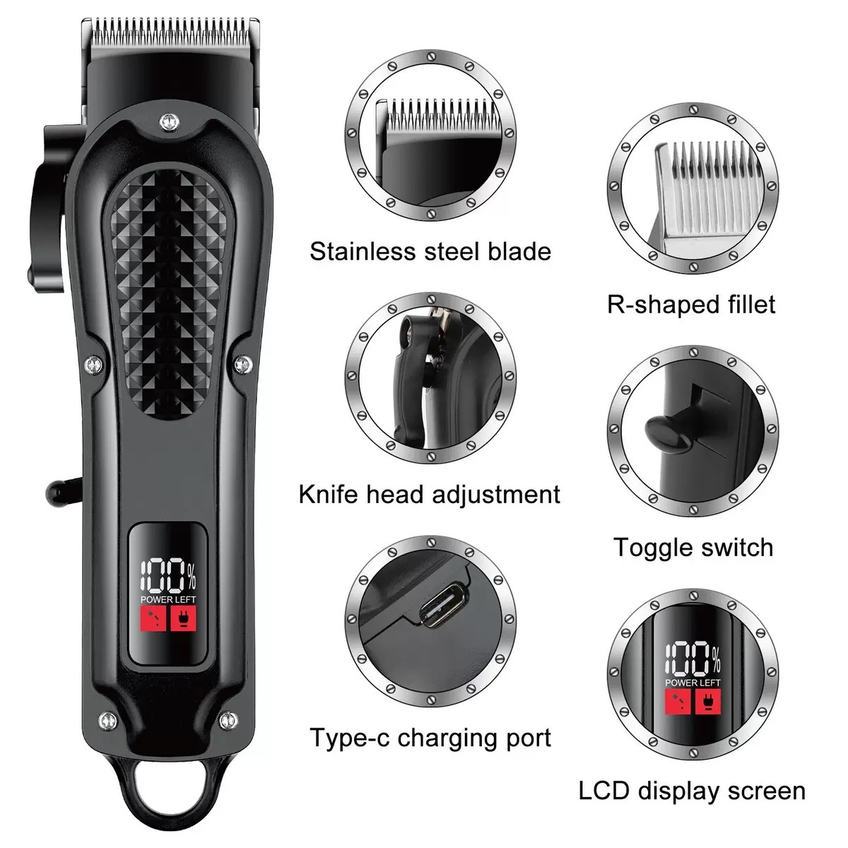 Cortador de pelo transfronterizo cortador eléctrico de cabeza rapada cortador eléctrico transfronterizo cortador de pelo recargable cortador de cabeza de aceite conjunto cortador de pelo eléctrico