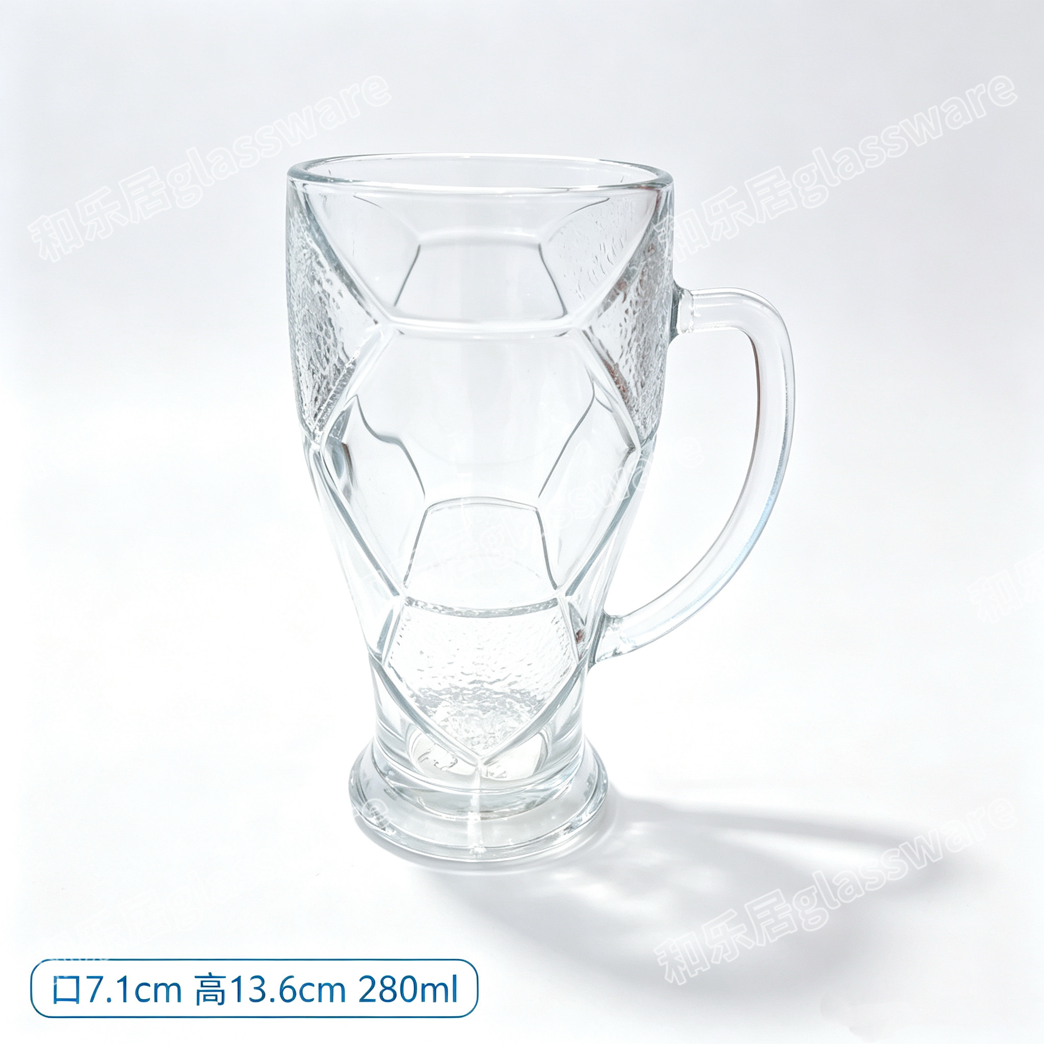 Glass football cup
