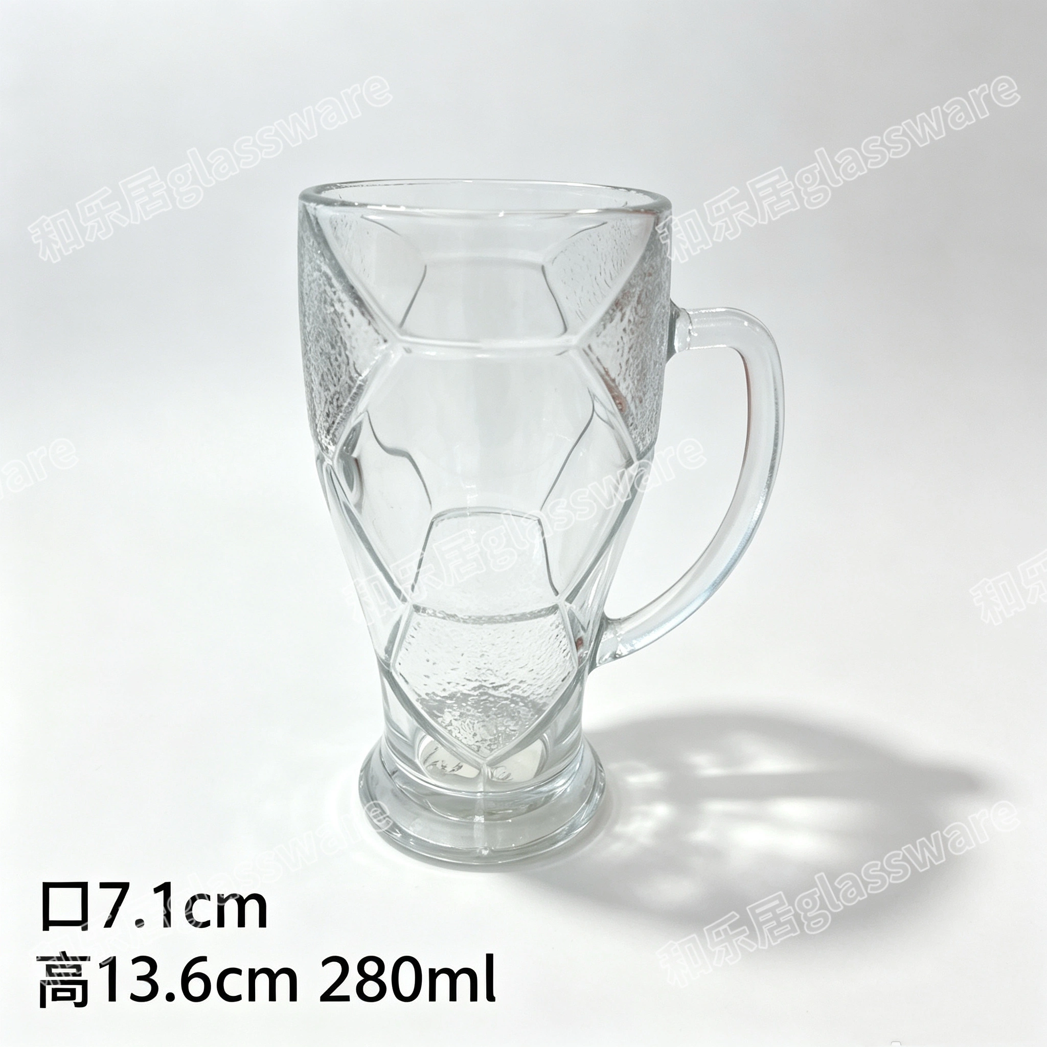 Glass football cup detail image 4