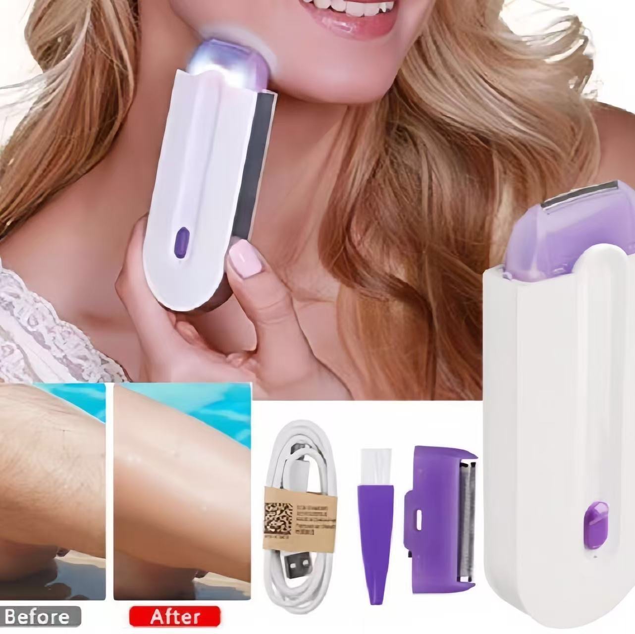 Afeitado sin sensor afeitado láser sin dolor depilador azul para mujeres detail image 2