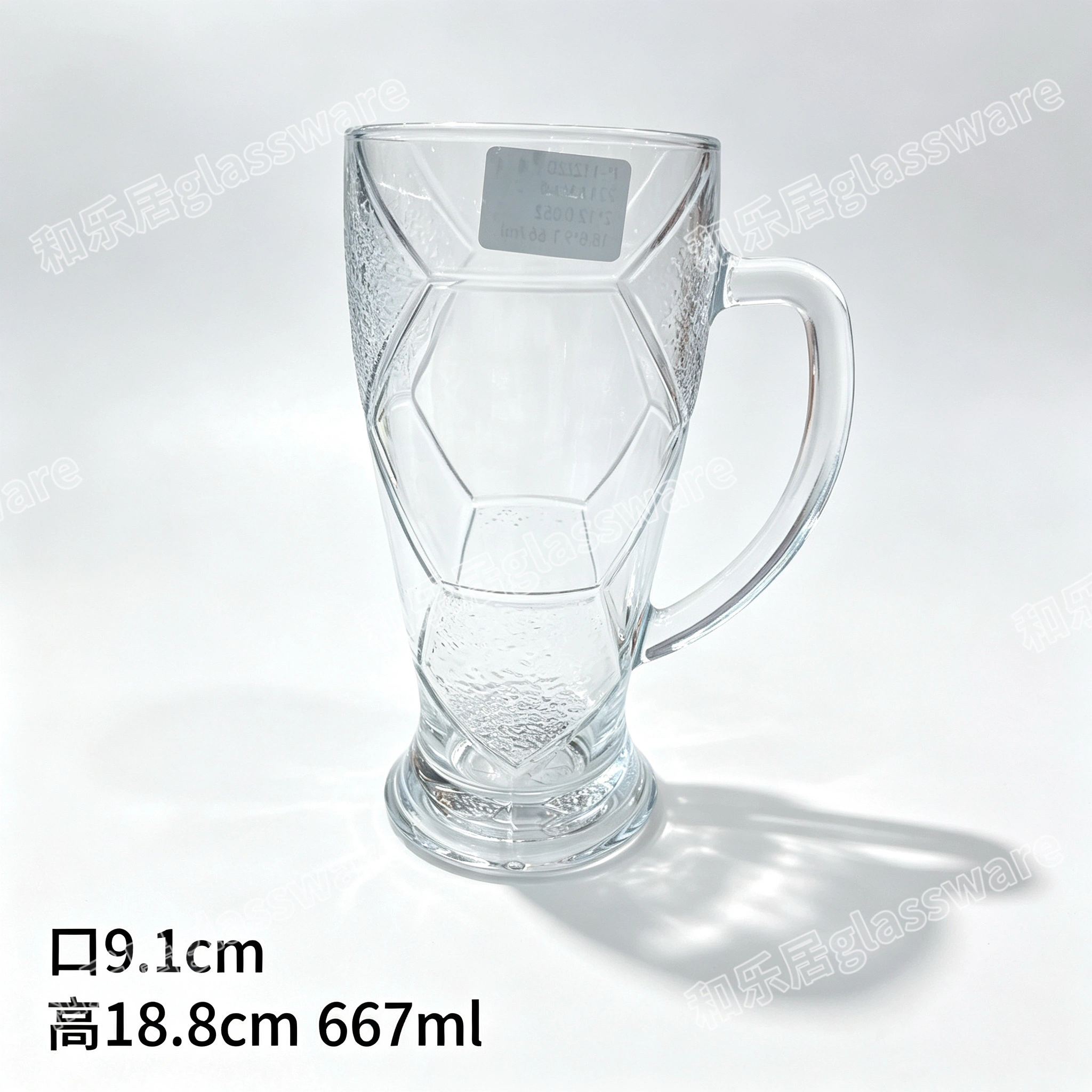Glass football cup detail image 3