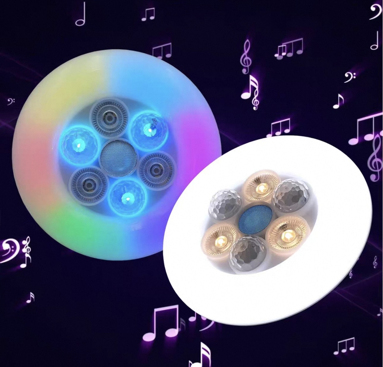 Bluetooth speaker, magic ball, UFO light, home bar, KTV, disco, Internet celebrity atmosphere, remote control, seven-color music bulb detail image 2