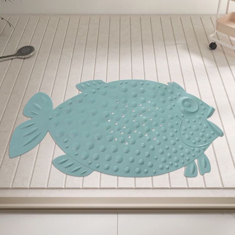 New anti-slip fish-shaped bathroom mat, comfortable bathroom, anti-slip suction cup, anti-slip floor mat