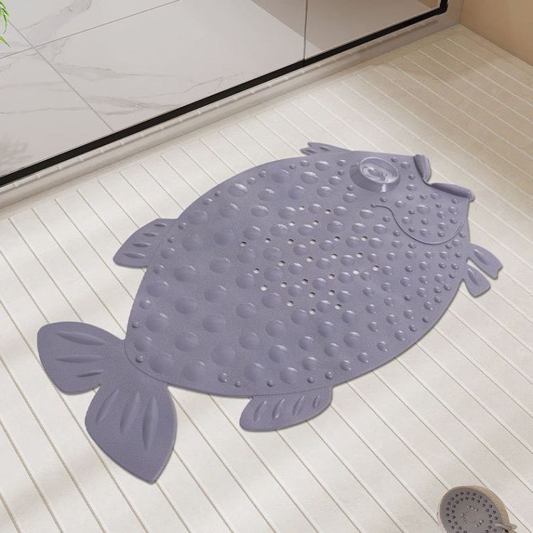 New anti-slip fish-shaped bathroom mat, comfortable bathroom, anti-slip suction cup, anti-slip floor mat details Picture