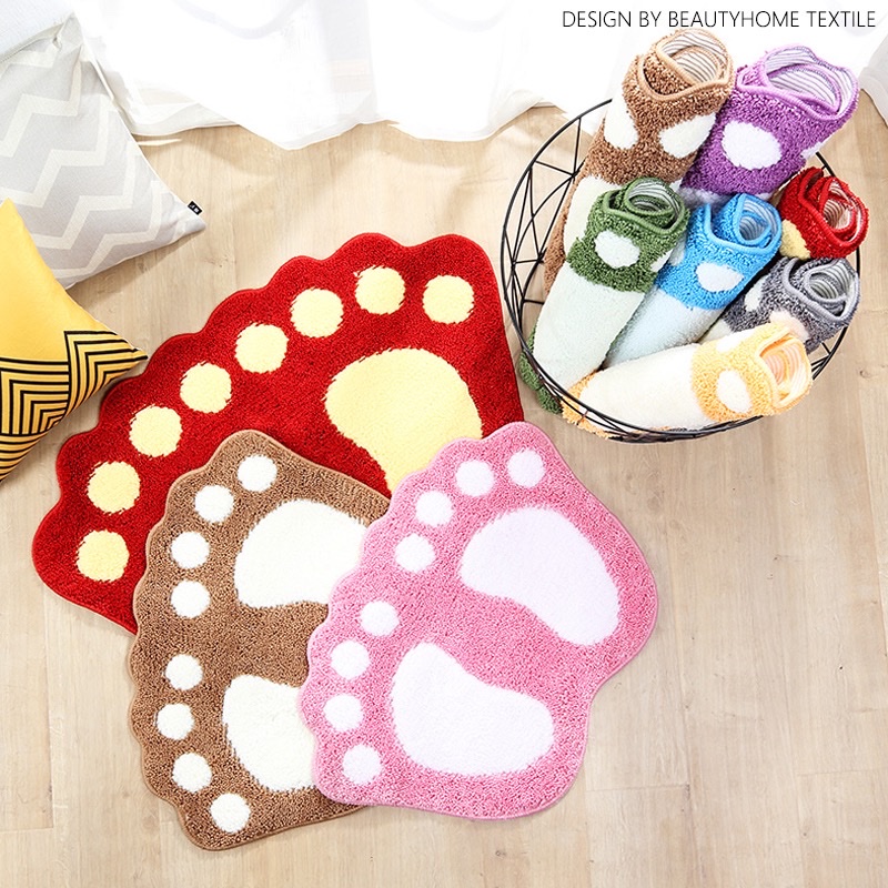 Cute cartoon foot absorbent floor mat for bathroom, bathroom, room door, bedroom, toilet, entrance, small carpet, foot mat detail image 2