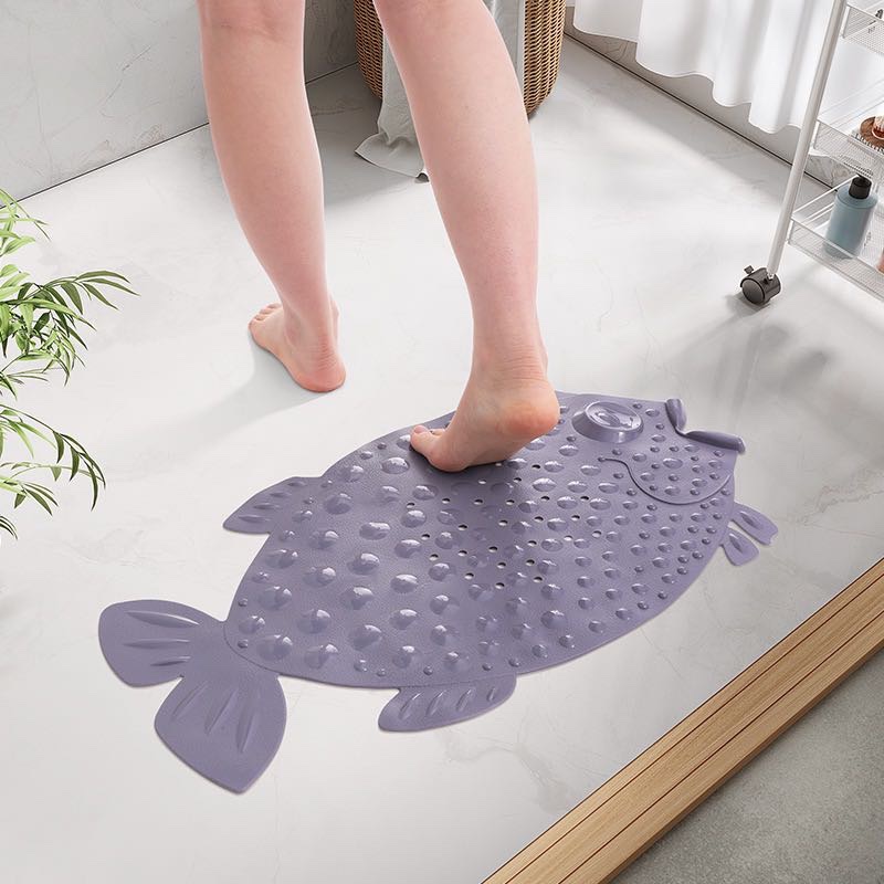 New anti-slip fish-shaped bathroom mat, comfortable bathroom, anti-slip suction cup, anti-slip floor mat Item Picture