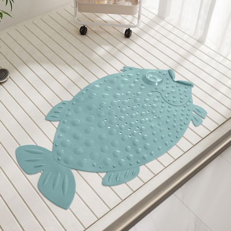 New anti-slip fish-shaped bathroom mat, comfortable bathroom, anti-slip suction cup, anti-slip floor mat Application Scenario