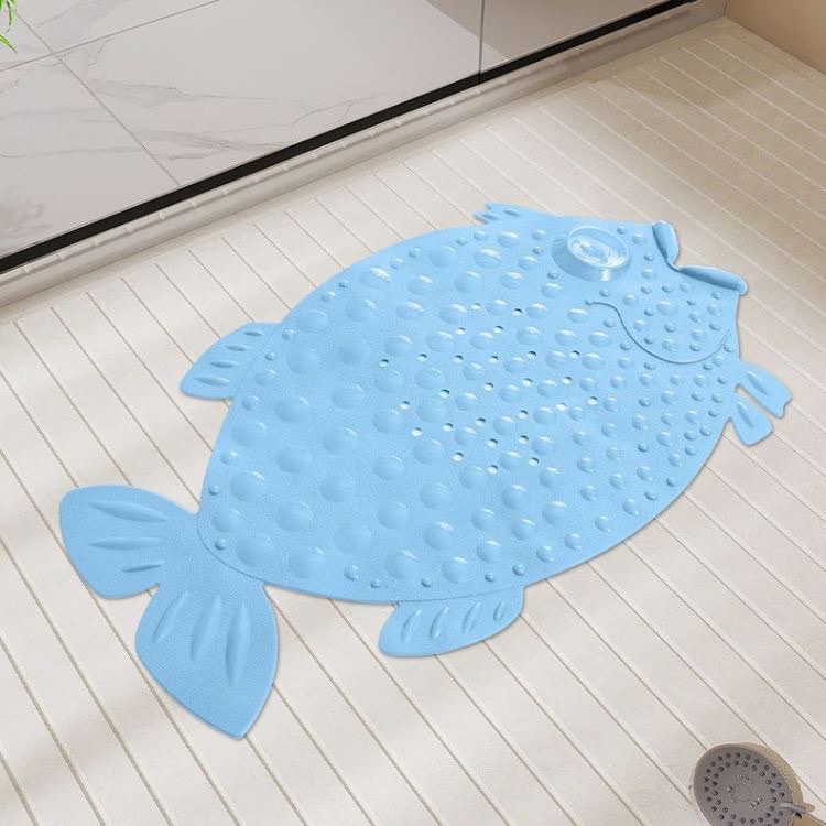 New anti-slip fish-shaped bathroom mat, comfortable bathroom, anti-slip suction cup, anti-slip floor mat Specification image