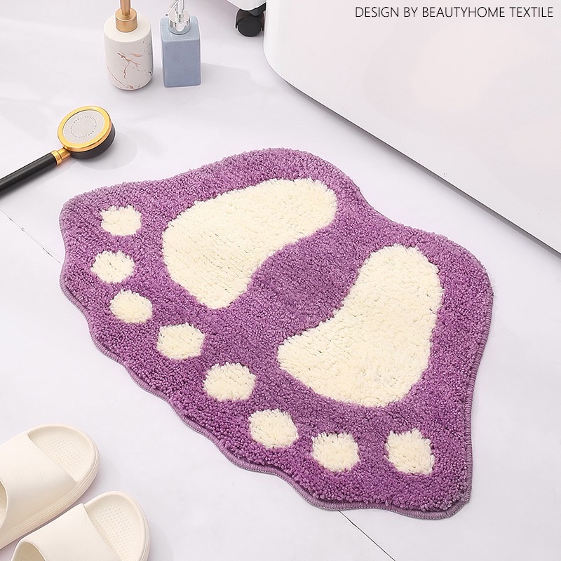Cute cartoon foot absorbent floor mat for bathroom, bathroom, room door, bedroom, toilet, entrance, small carpet, foot mat