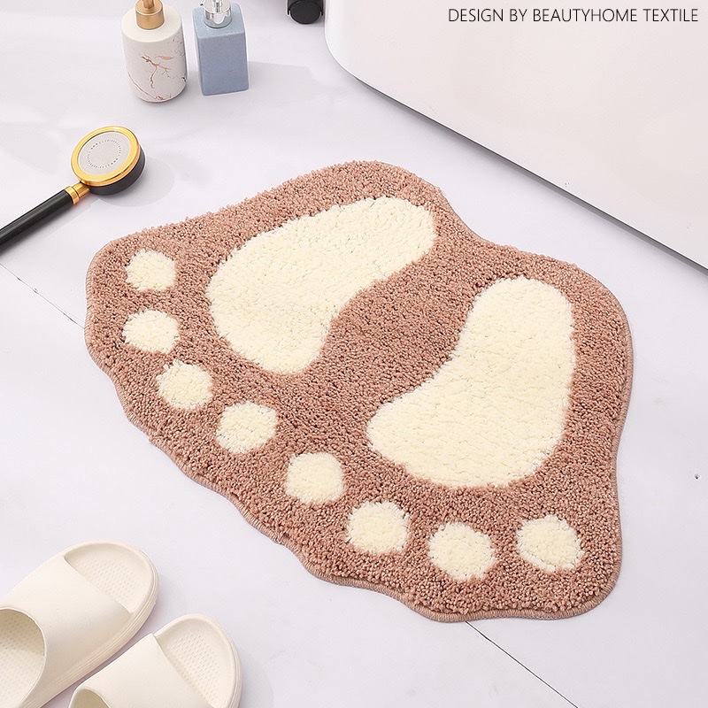 Cute cartoon foot absorbent floor mat for bathroom, bathroom, room door, bedroom, toilet, entrance, small carpet, foot mat Application Scenario