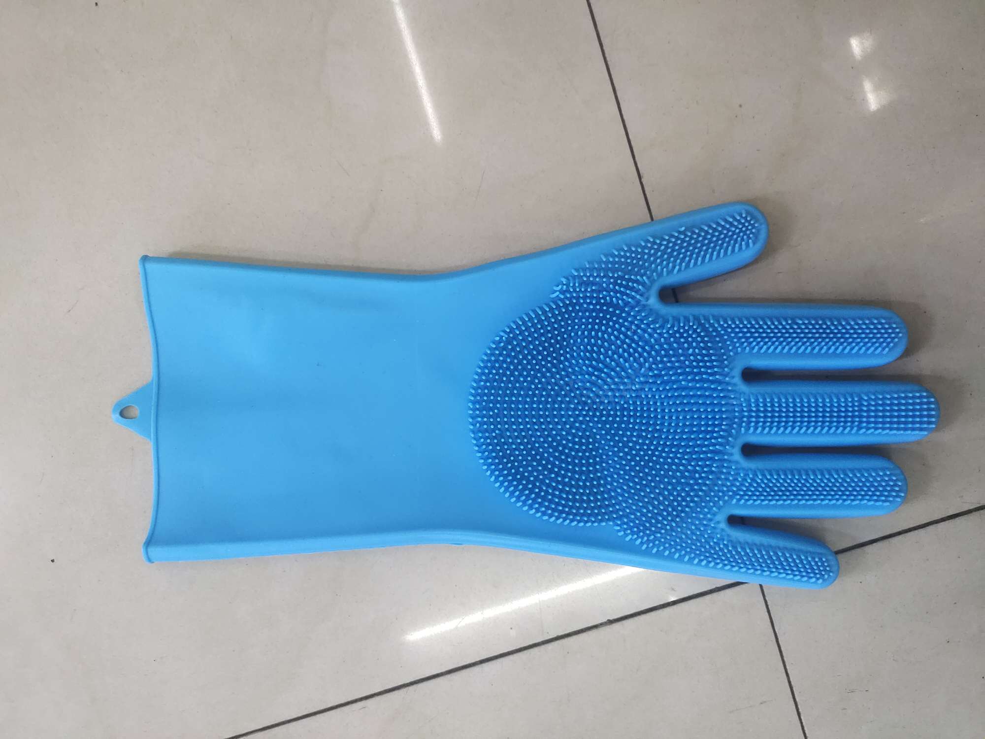 硅胶丁腈乳胶无粉手套衣物清洁防护手套蓝色硅胶手套