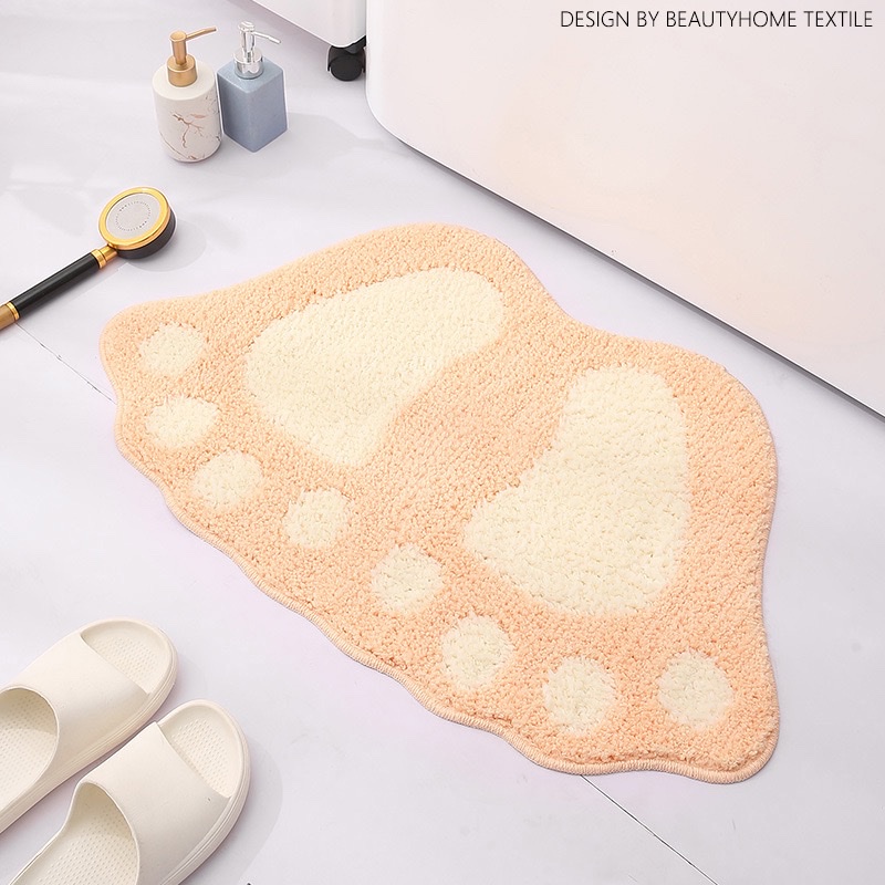 Cute cartoon foot absorbent floor mat for bathroom, bathroom, room door, bedroom, toilet, entrance, small carpet, foot mat Specification image