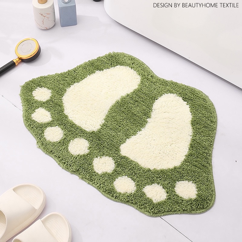 Cute cartoon foot absorbent floor mat for bathroom, bathroom, room door, bedroom, toilet, entrance, small carpet, foot mat details Picture