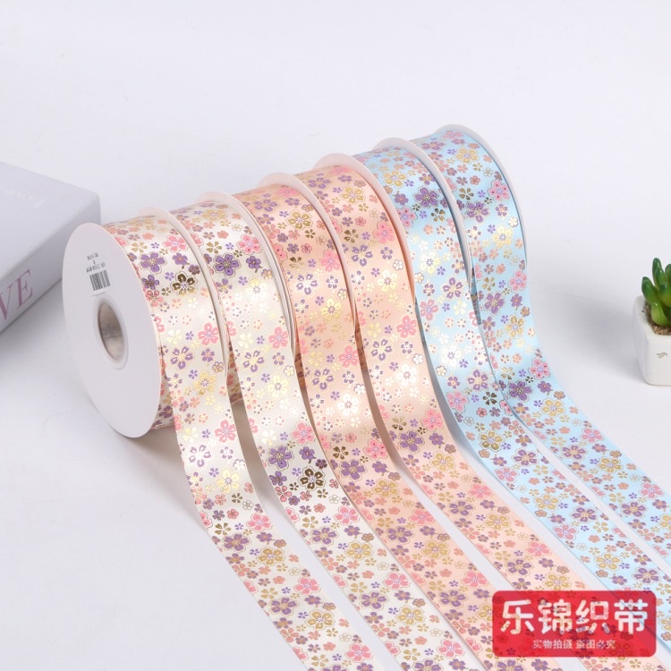 وشريط مزود بالألوان مزود بأقواس ملونة مزخرفة مزخرفة من أزهار مزخرفة مزخرفة من نوع 4 CM مزود بذهب ساخن مزود بشريط عريض details Picture