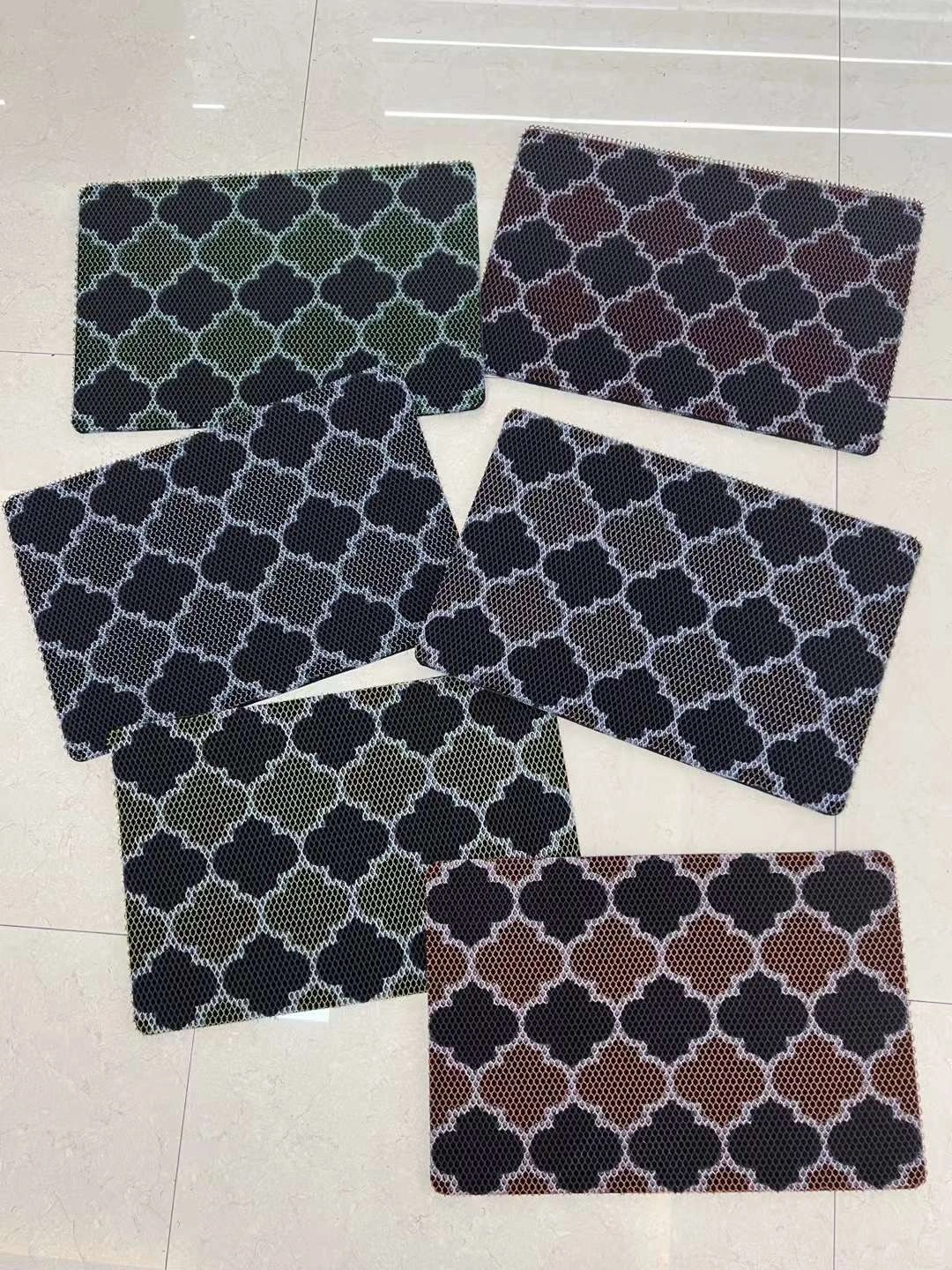 Tartan estampado stretch rey cristal línea de pesca seda antideslizante rascador de arena rascador de barro impermeable al aire libre baño baño masaje piso mat detail image 5