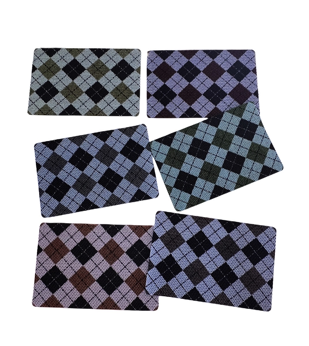 Tartan estampado stretch rey cristal línea de pesca seda antideslizante rascador de arena rascador de barro impermeable al aire libre baño baño masaje piso mat detail image 2