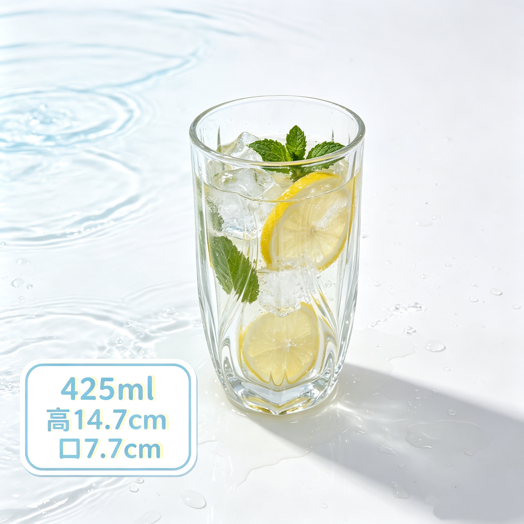 Multi-specification series of glass water cups and high-footed ice cream cups detail image 2