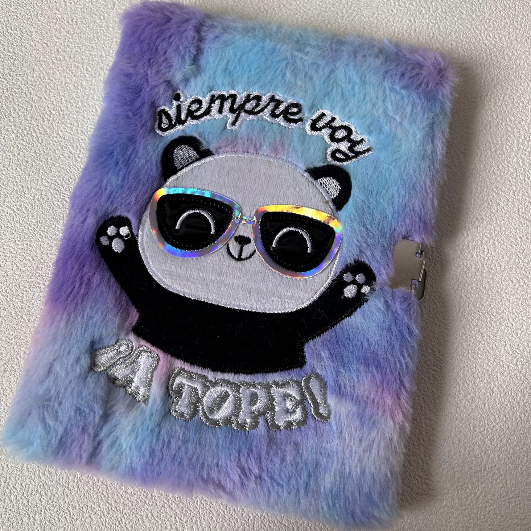 a5 Plush notebook, cartoonish cute lockable diary, handbook, student notebook, prize stationery full image