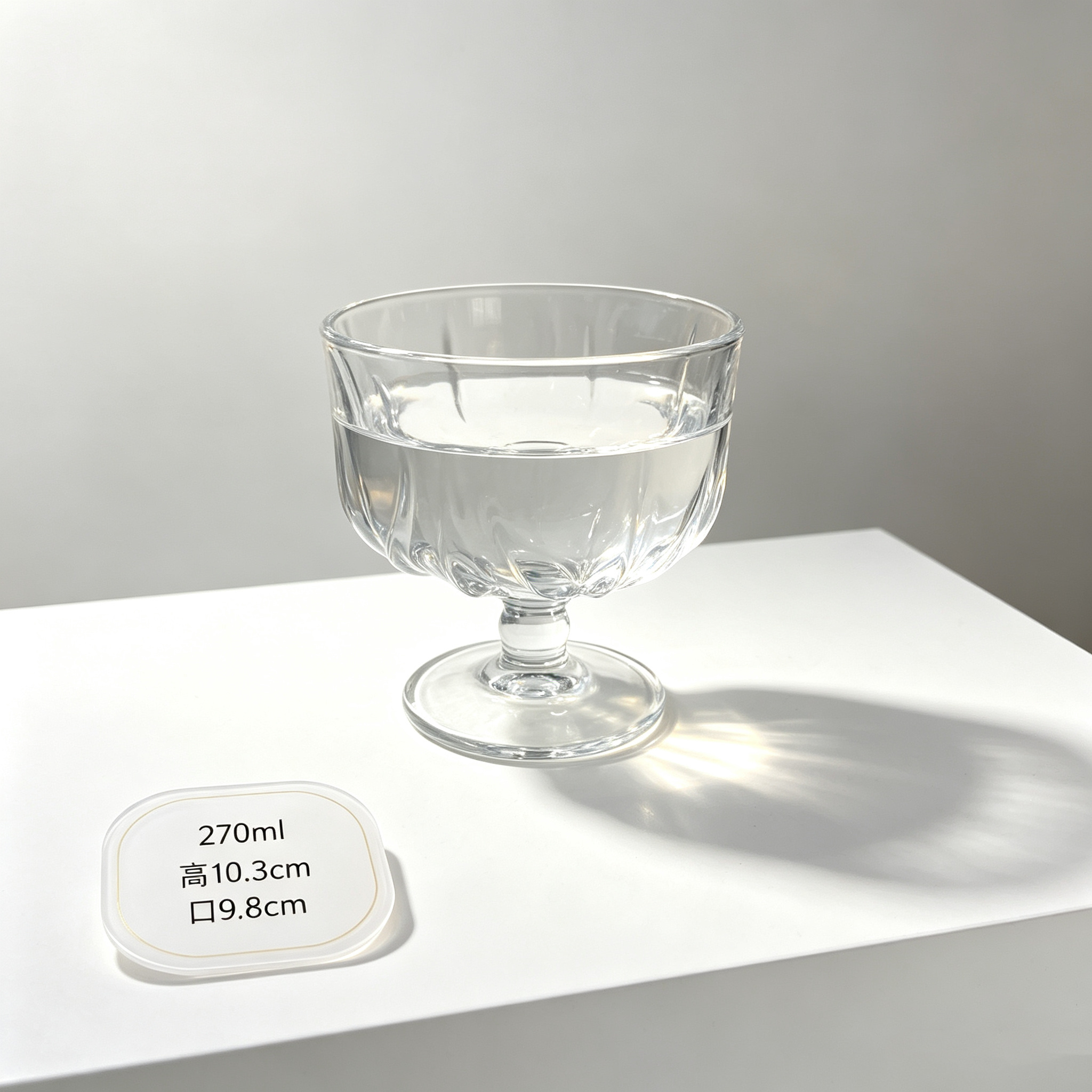 Multi-specification series of glass water cups and high-footed ice cream cups detail image 3