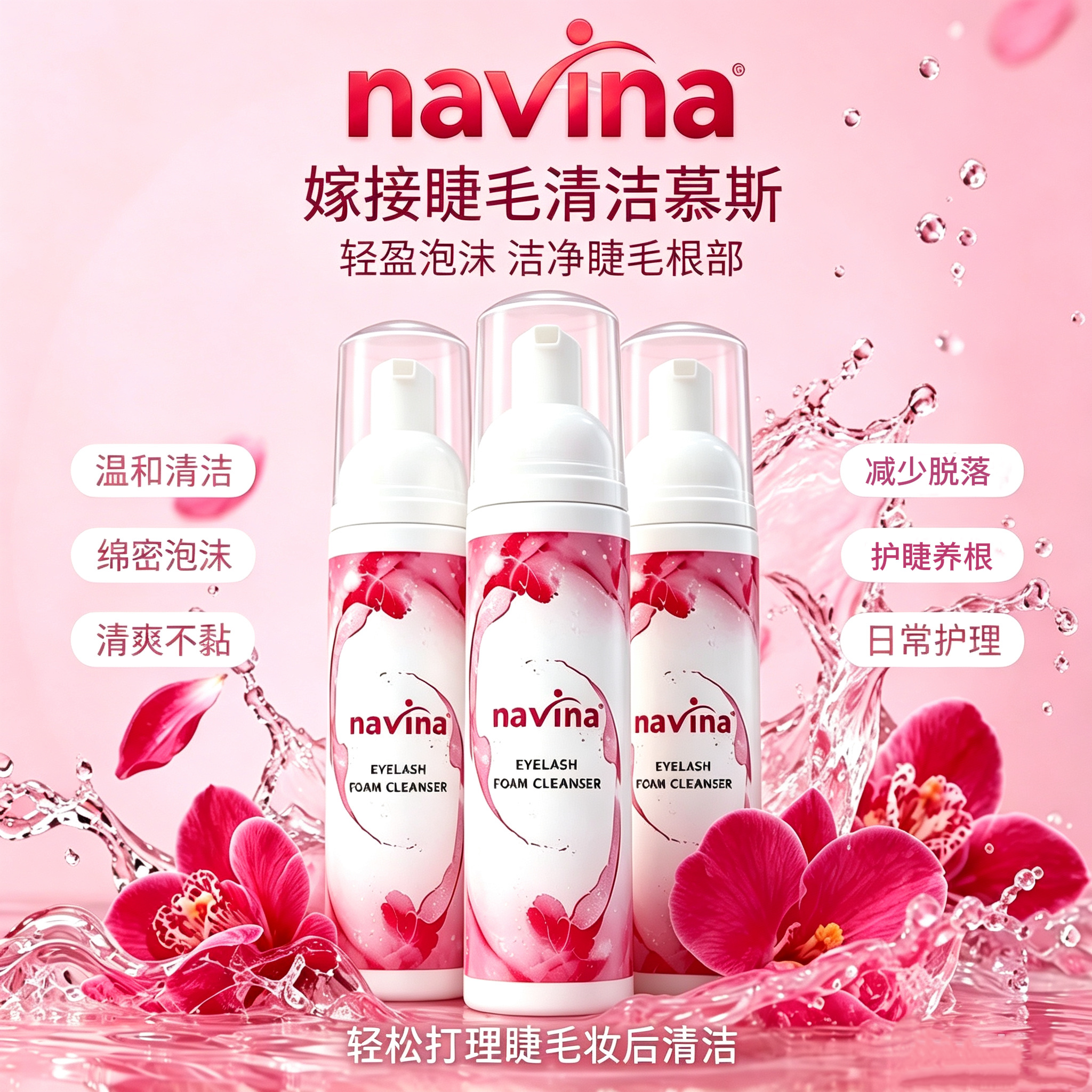 navina Yaviya Eyelash Implantation Special Cleaning Mousse spa Bubble Eyelash Makeup Remover Foam Eye Cleaning Mousse Eyelash Special Deep Cleaning Eye Mousse Eyelash Cleaning Mousse detail image 15