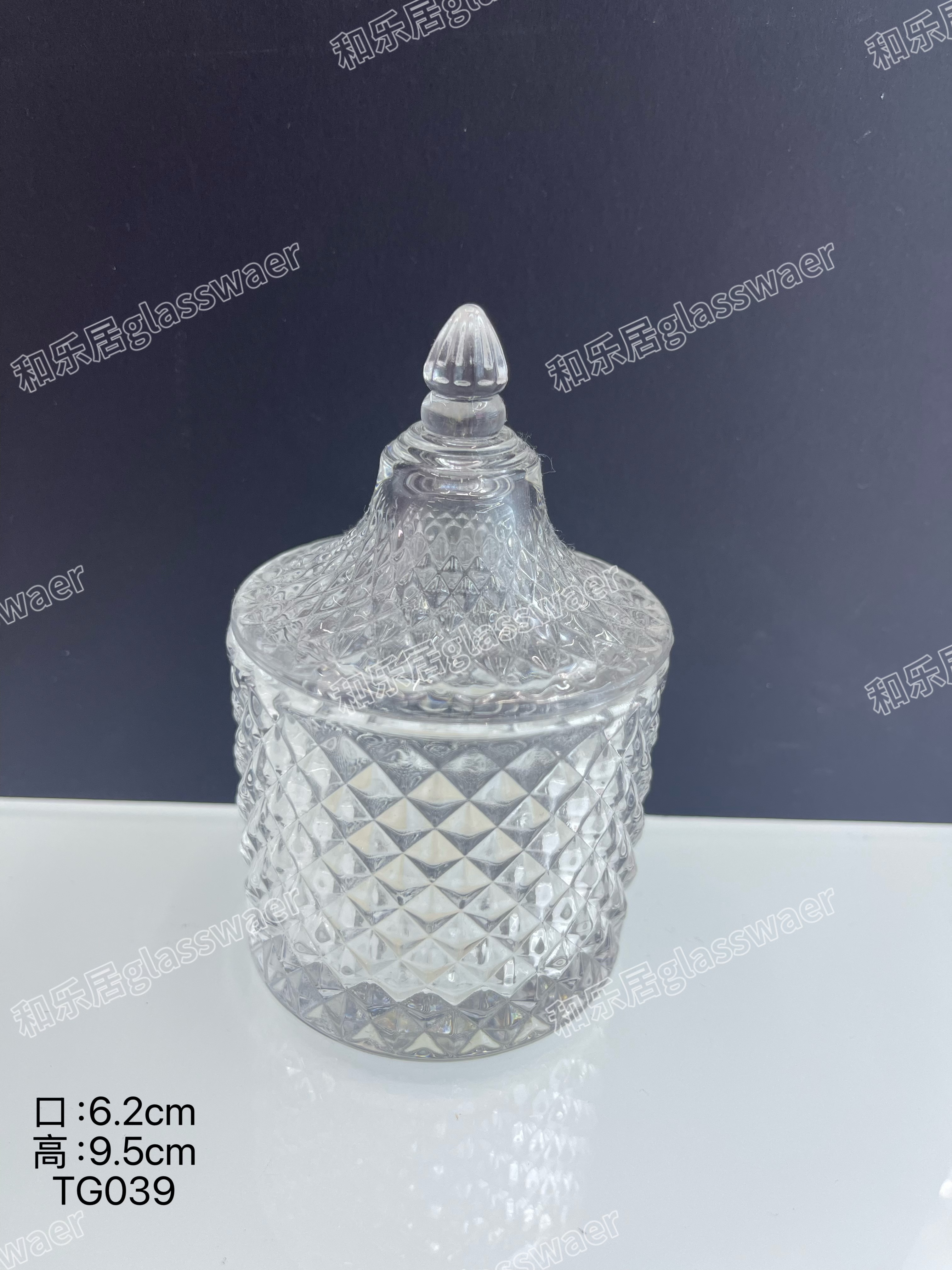 Multi-specification diamond glass sugar jars details Picture