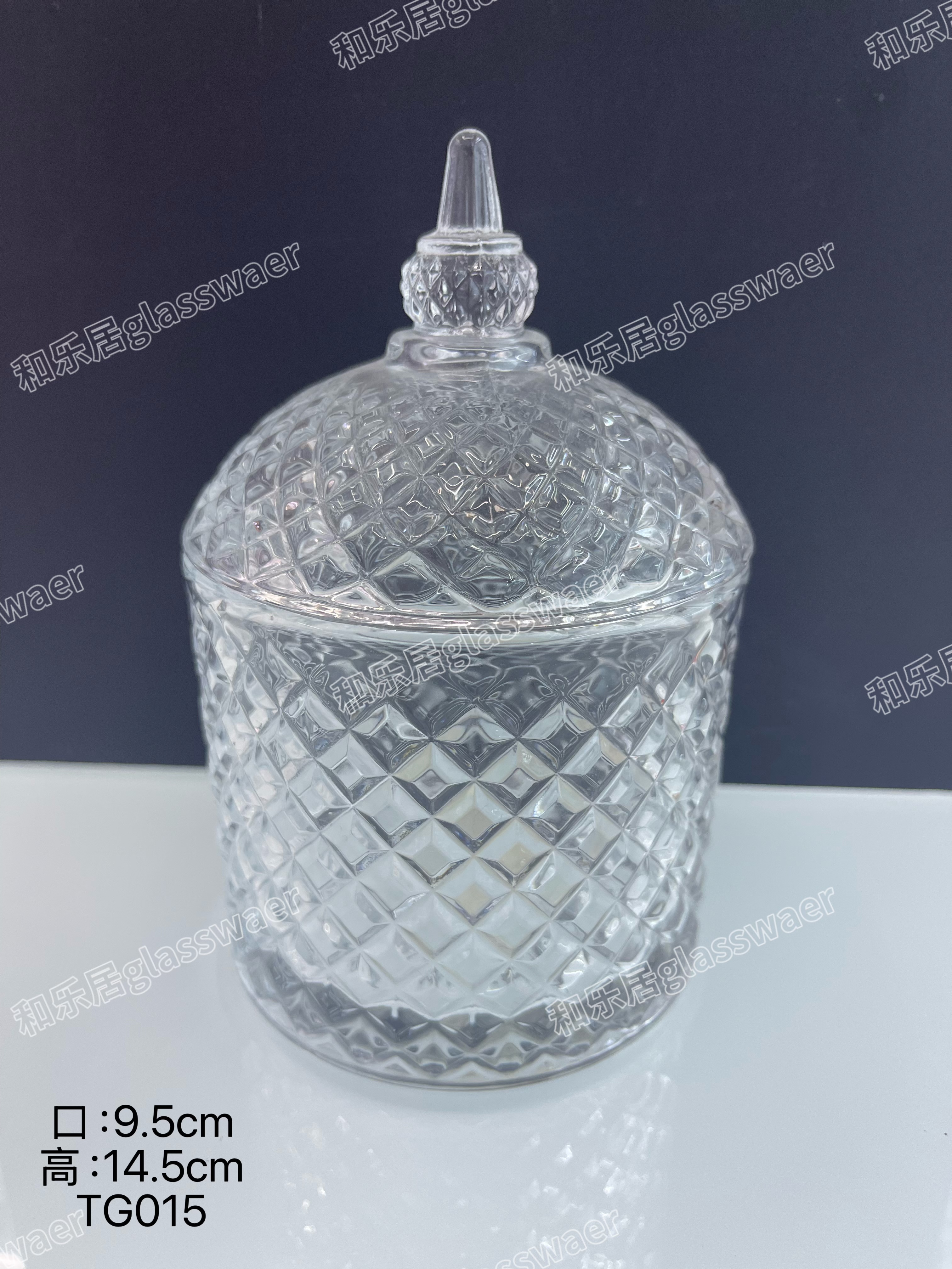 Multi-specification diamond glass sugar jars detail image 5
