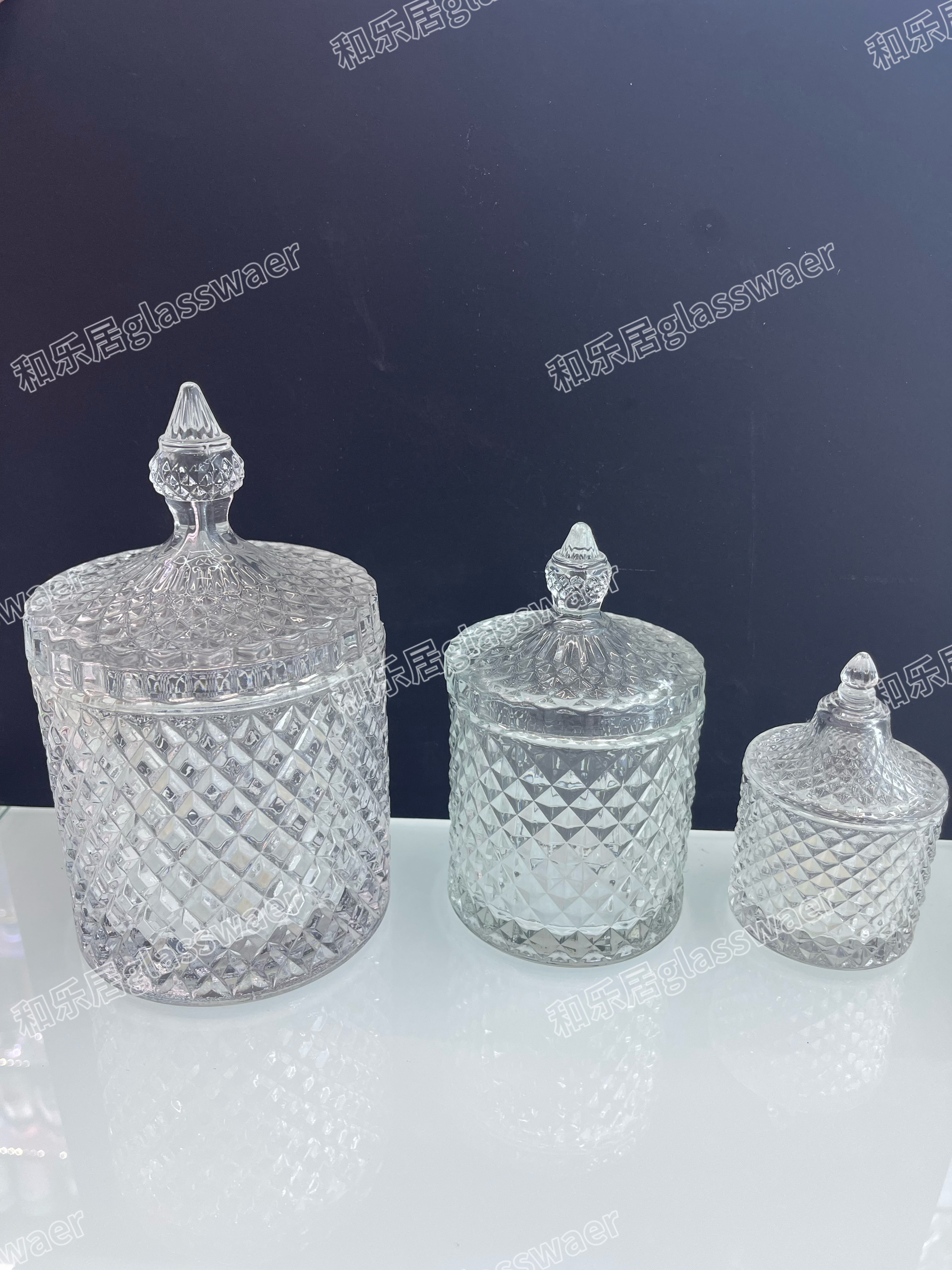 Multi-specification diamond glass sugar jars