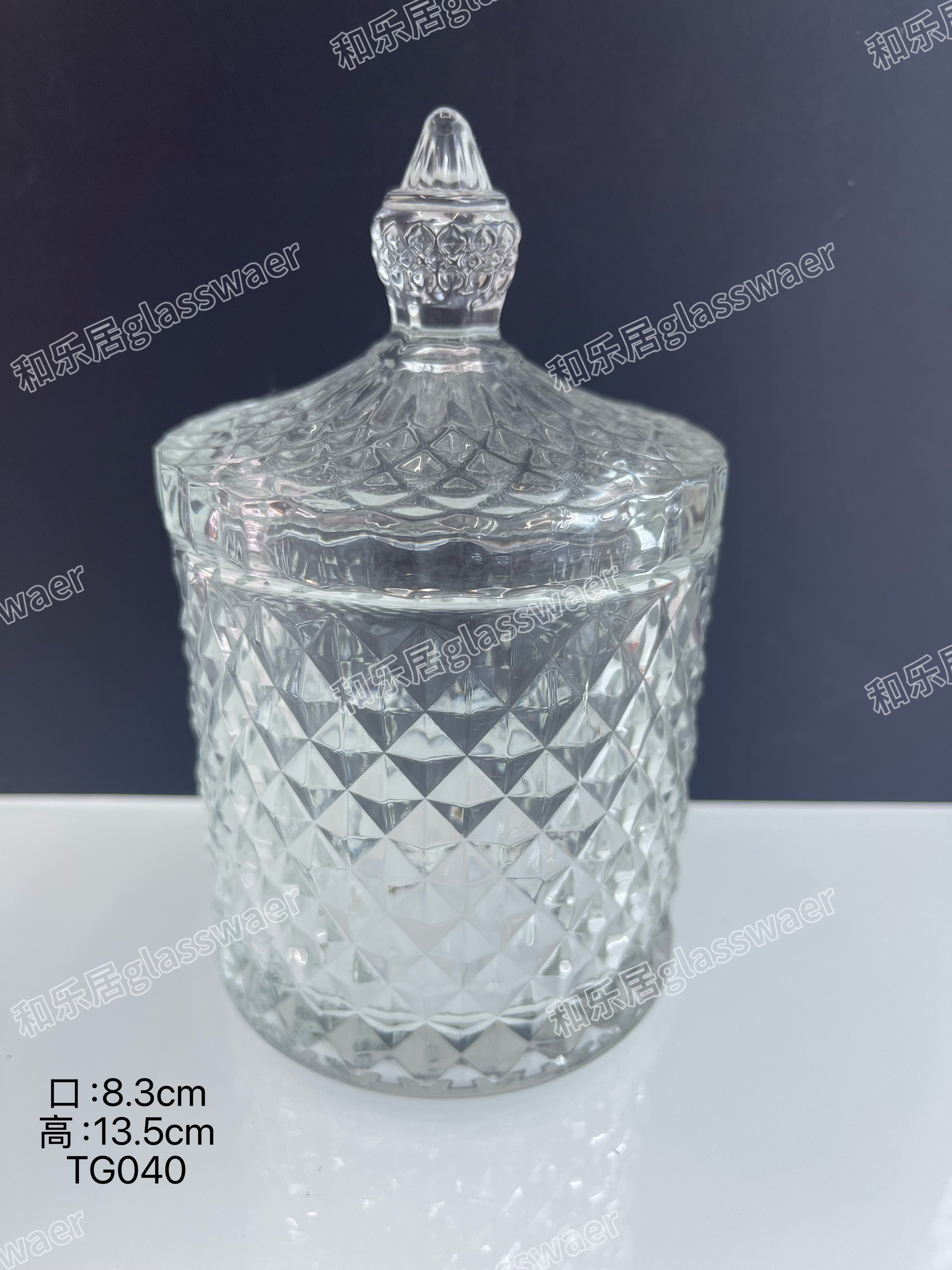 Multi-specification diamond glass sugar jars detail image 3