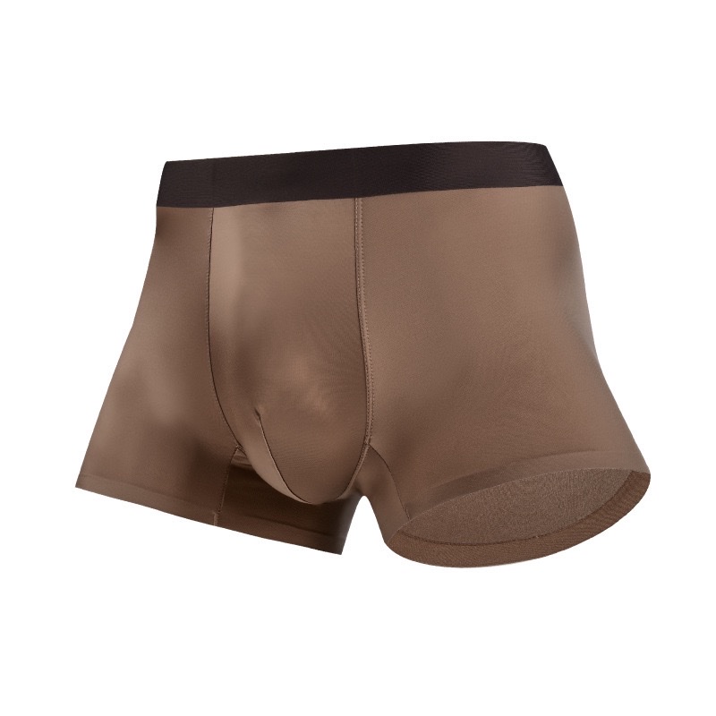 2026 Satin Light Luxury Men's ice Silk Underwear Men's style mulberry Silk 10A antibacterial Bottom grade 0-feel shorts wholesale Item Picture