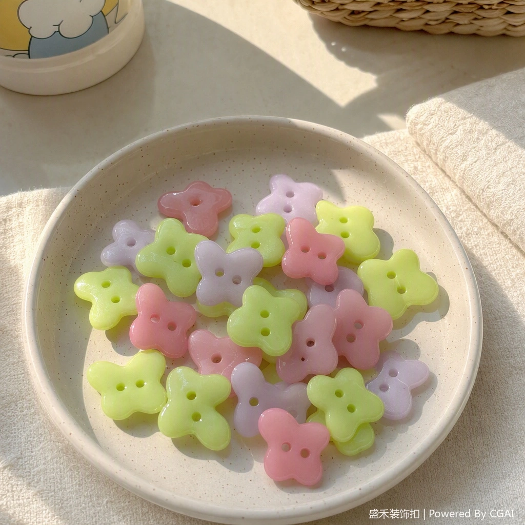Colorful button two-eye children's shirts, sweaters, knitted cardigans, decorative buttons, cute and irregular-shaped imitation ceramic, colorful butterfly two-eye buttons, children's and women's shirts, knitted sweaters, hair accessories, DIY children's clothes, decorative buttons detail image 3