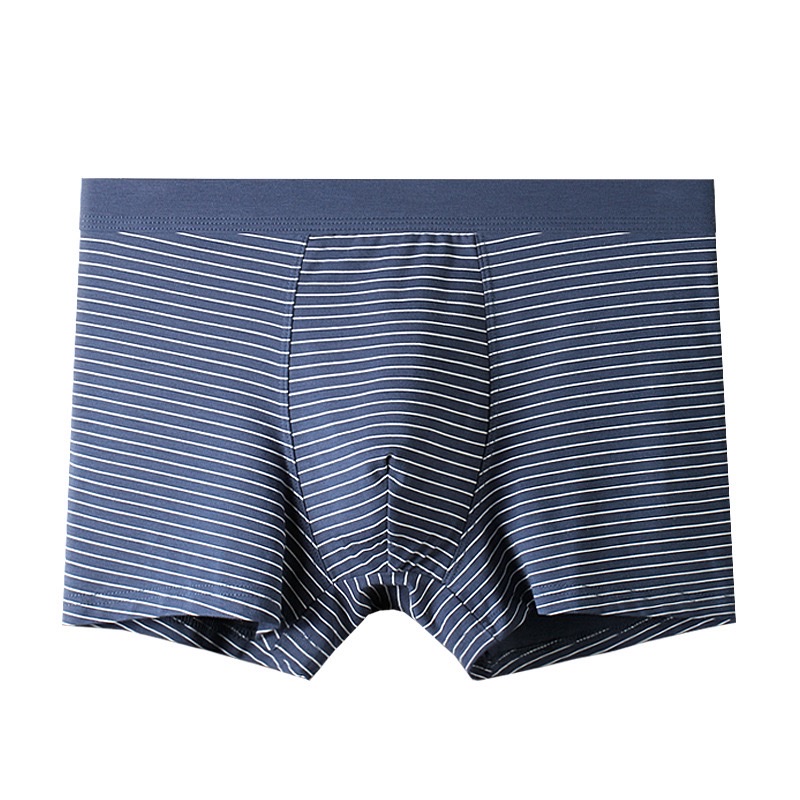 Spring and summer men's underwear: Modal cotton flat-leg pants, breathable large size, Japanese striped men's underwear, men's four-corner inner waistband men's underwear, men's loose and comfortable men's underwear Specification image