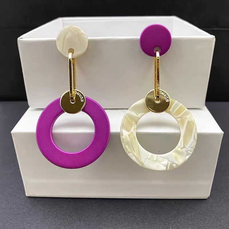 European and American exaggerated long earrings 2026 new bestseller, high-end exaggerated large circle unique earrings, purple earrings