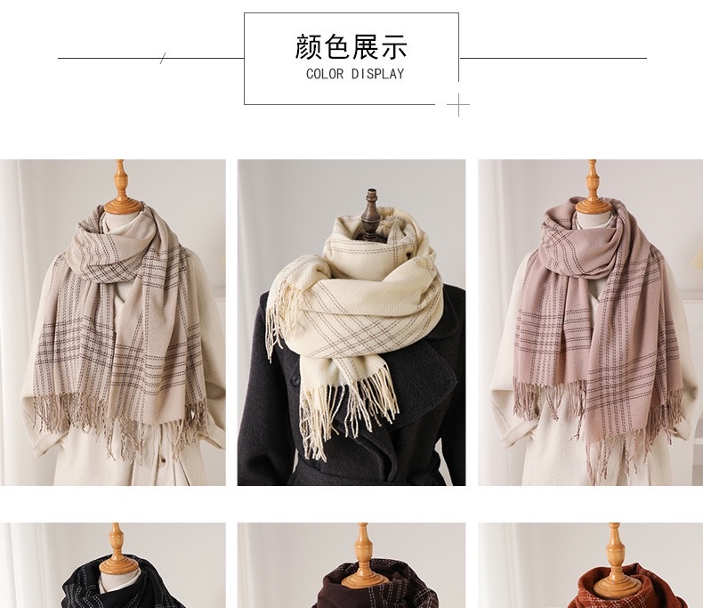 A faux cashmere scarf is a comfortable shawl and scarf for women to keep warm in autumn and winter detail image 4