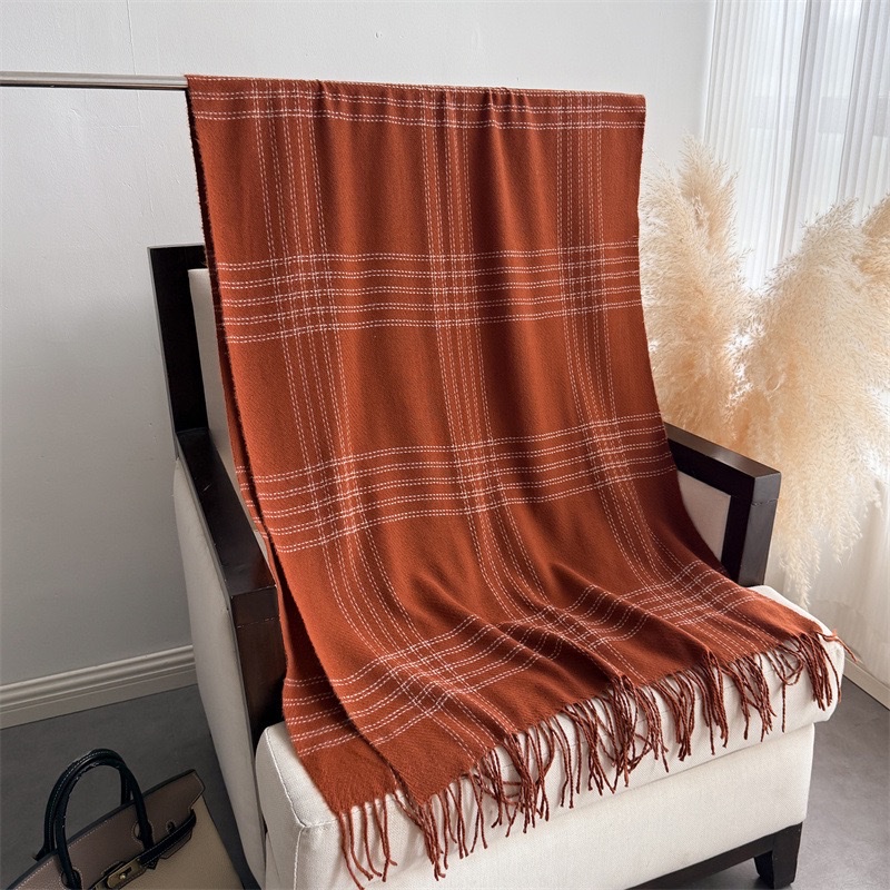 A faux cashmere scarf is a comfortable shawl and scarf for women to keep warm in autumn and winter detail image 19